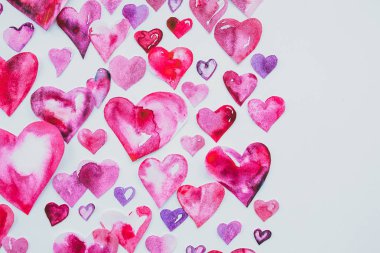 Kağıt suluboya Kalpler