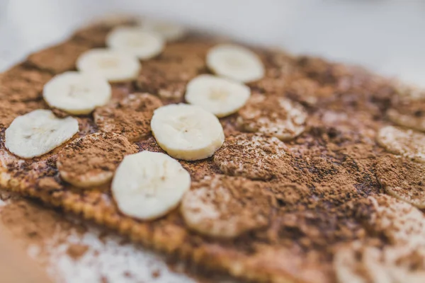 Bananen taart stuk — Stockfoto