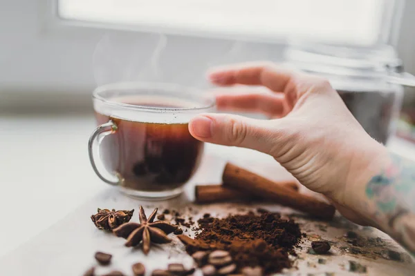 Kahve ile baharat — Stok fotoğraf