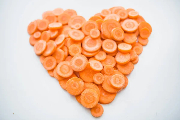 Jantung dari irisan wortel — Stok Foto