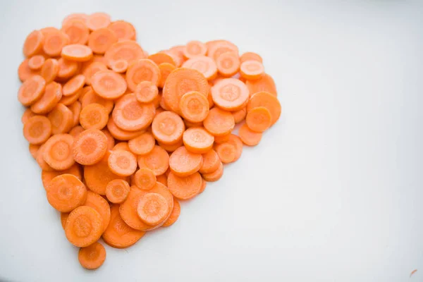 Jantung dari irisan segar wortel — Stok Foto