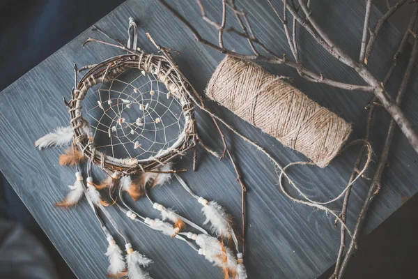 Beautiful hand-made dream catcher — Stock Photo, Image