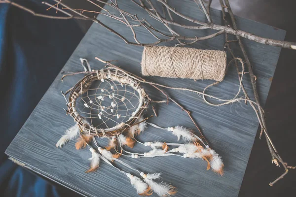 Beautiful hand-made dream catcher — Stock Photo, Image