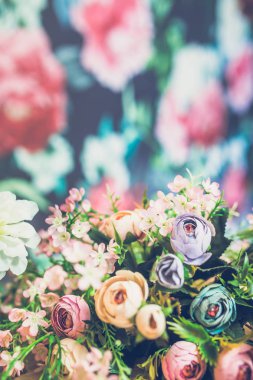 güzel arka plan üzerinde renkli çiçekler buket Close-Up  