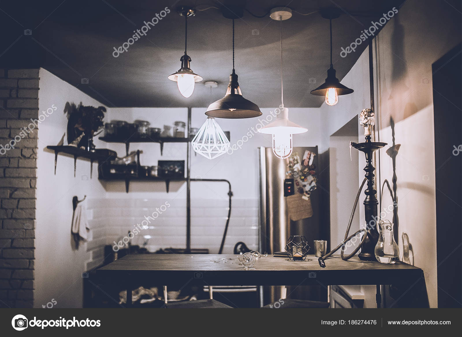 View Home Decor Loft Style Room Modern Lamps Lights Night