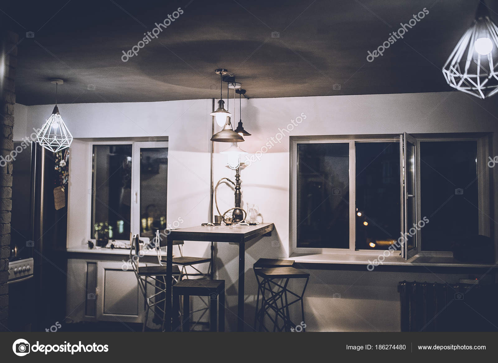 View Home Decor Loft Style Room Modern Lamps Lights Night