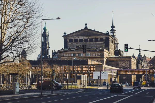 Schöne Historische Dresdenstadt Zur Sonnigen Zeit Deutschland — Stockfoto
