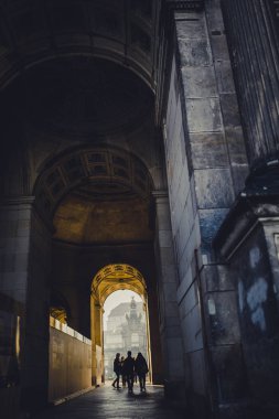 güzel tarihi Dresden şehir güneşli anda Almanya