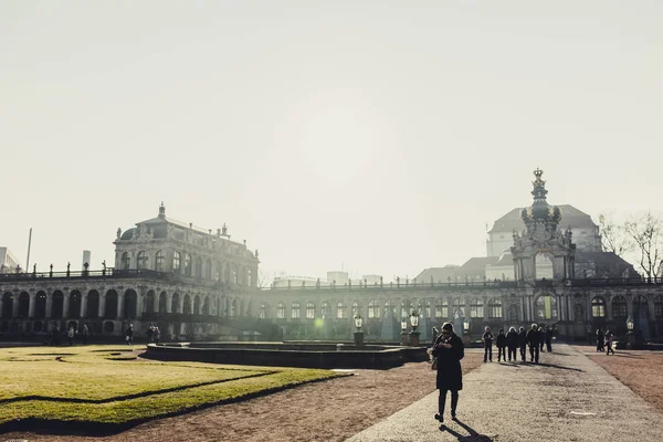 Güzel Tarihi Dresden Şehir Güneşli Anda Almanya — Stok fotoğraf