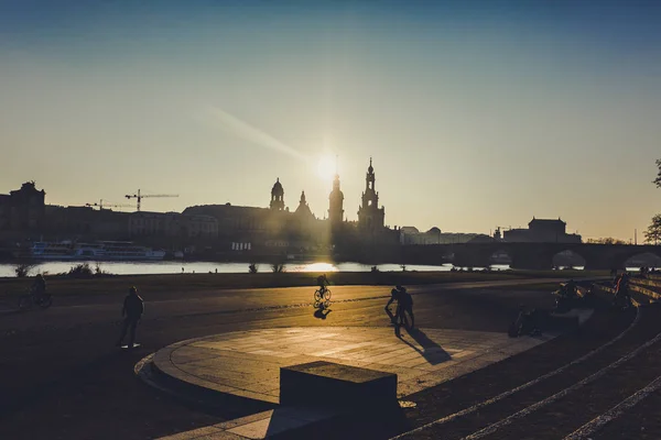 City Square Sporty Male Sunset Time Germany — Stock Photo, Image