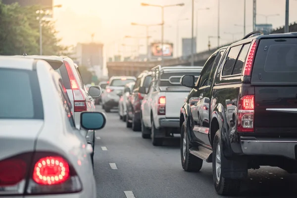 Ingorgo con fila di auto — Foto Stock