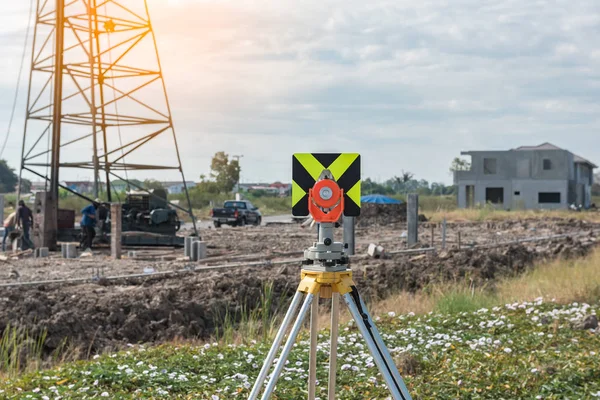 Civil engineering and construction projects with survey equipmen — Stock Photo, Image