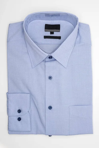 Close-up de nova camisa de negócios para homens em branco — Fotografia de Stock