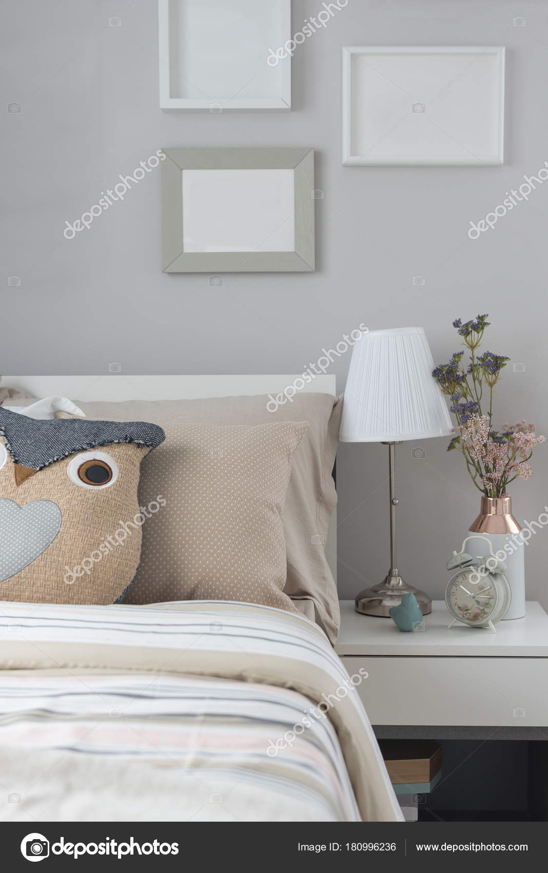 Modern Bedroom Style Single Bed Interior Design Concept