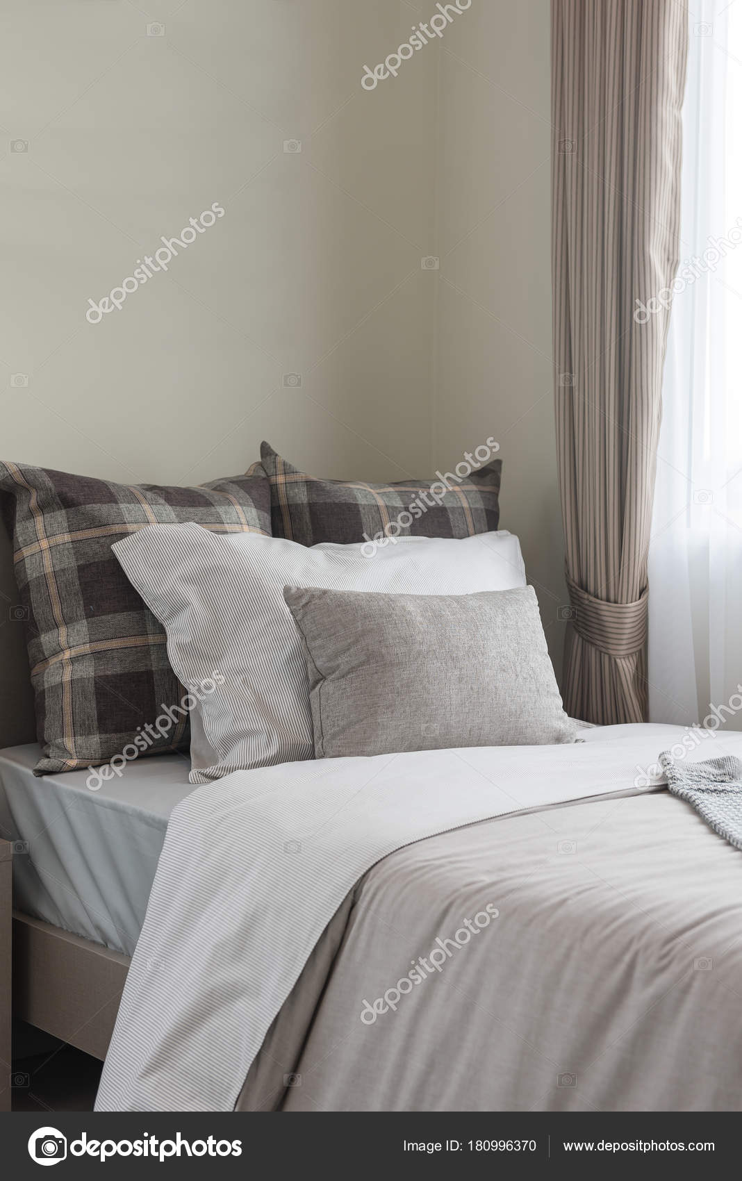 Modern Bedroom Style Single Bed Interior Design Concept