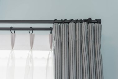 Modern pencere perde iç decoation, iç tasarım konsepti kapandı