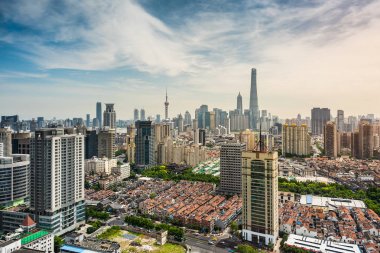 Shanghai cityscape Panorama görünümünü