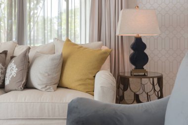 Klasik beyaz elegance kanepe oturma odasında