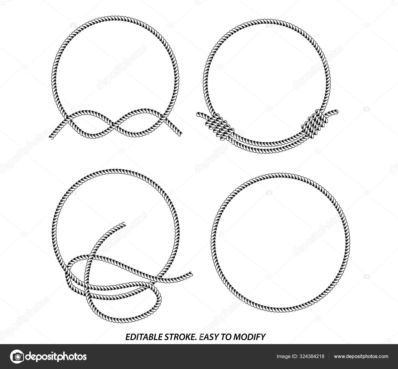 Set of rope or cowboy lasso concept Stock Vector by ©coolvectormaker 324384218