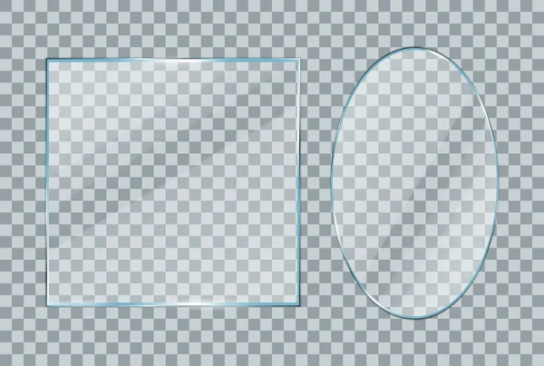 Conjunto de placa de vidrio transparente o textura de vidrio acrílico o concepto de vidrio templado realista. eps 10 — Vector de stock