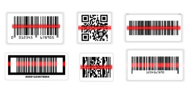 Çeşitli barkod setleri veya ambalaj etiketi barkodu ya da qr kodları. 10 saniye. 