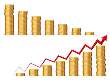 Bozuk para yığınları dolar olarak düz stil ya da bozuk para dolar olarak farklı stilde ya da para birimi konsepti olarak karalama yapar. 10 vektör, değiştirmesi kolay