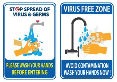 Bir dizi Corona virüsü posteri ya da Wuhan şehrinden 2019-Ncov virüsü ya da el yazısı konseptinizi yıkayın. 10 vektör, değiştirmesi kolay