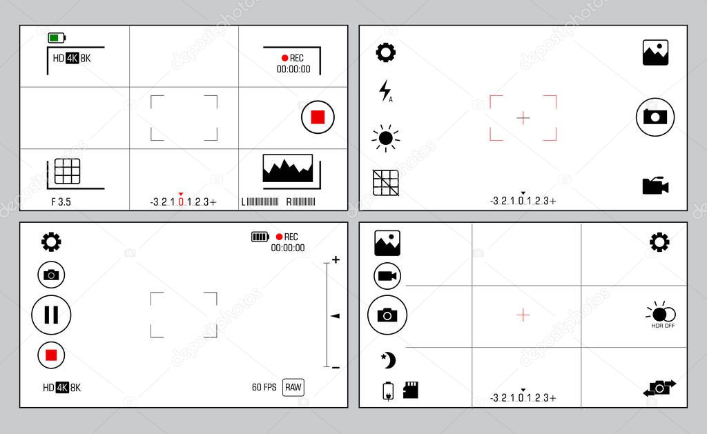 set of mobile phone photography element. eps 10 vector, easy to modify