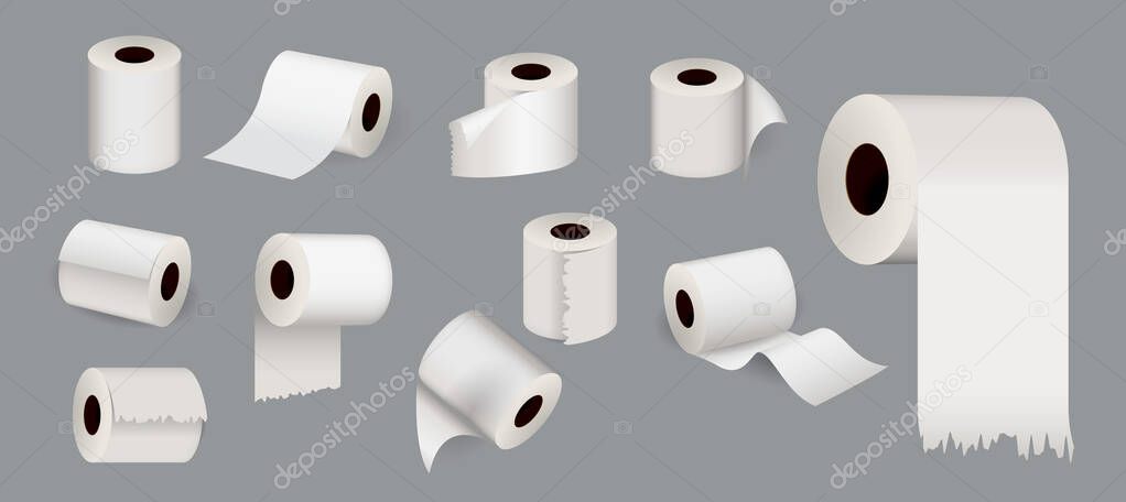set of toilet tissue or blank template of toilet paper. eps 10 vector, easy to modify