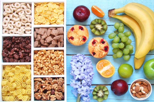 Çocuklar, buğday gevreği, Puff, yüzük, patlamış mısır Kahvaltı