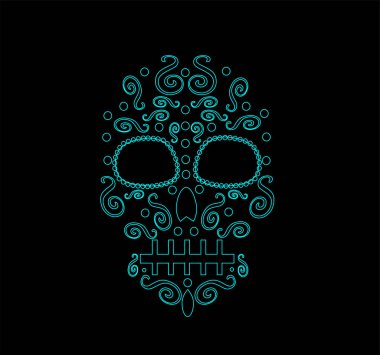 Kafatası vektör süsleme moda, arka plan, ölülerin, Cadılar Bayramı Günü için 