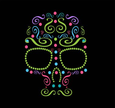 Kafatası vektör süsleme moda, arka plan, ölülerin, Cadılar Bayramı Günü için 