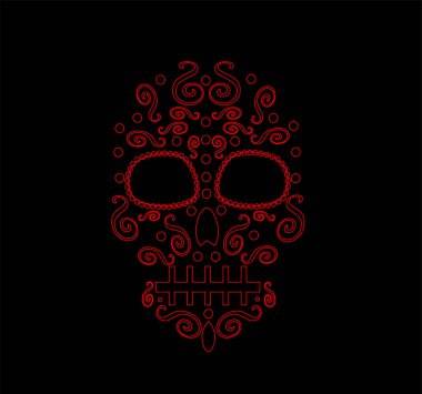 Kafatası vektör süsleme moda, arka plan, ölülerin, Cadılar Bayramı Günü için 