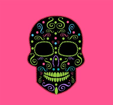 Kafatası vektör süsleme moda, arka plan, ölülerin, Cadılar Bayramı Günü için 