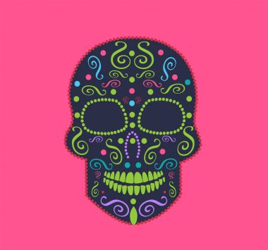 Kafatası vektör süsleme moda, arka plan, ölülerin, Cadılar Bayramı Günü için 