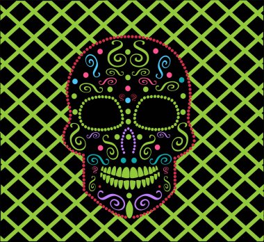 Kafatası vektör süsleme moda, arka plan, ölülerin, Cadılar Bayramı Günü için 