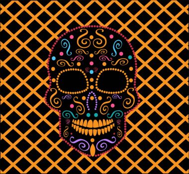 Kafatası vektör süsleme moda, arka plan, ölülerin, Cadılar Bayramı Günü için 