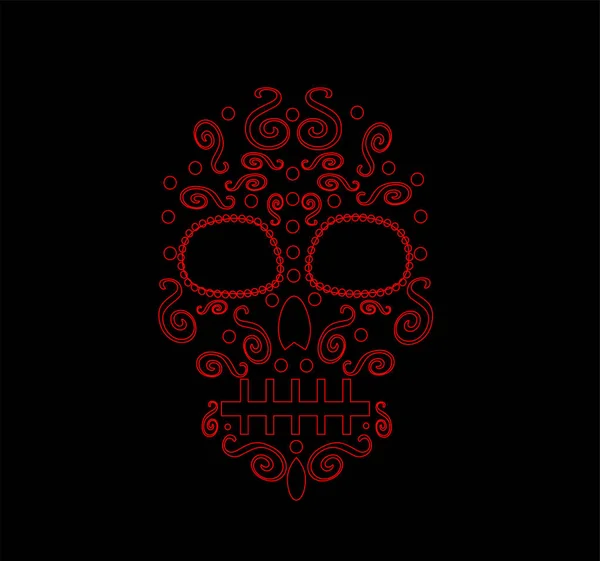 Adorno del vector de cráneo para la moda, fondo, Día de los muertos, Halloween — Archivo Imágenes Vectoriales