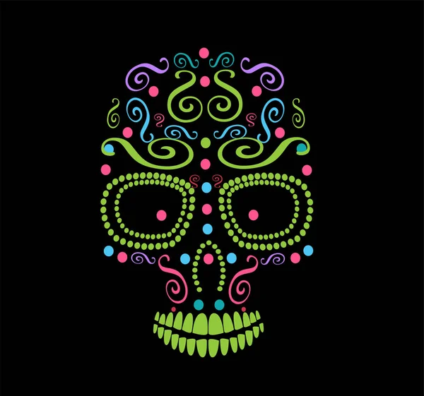 Skull vector sieraad voor mode, achtergrond, dag van de doden, Halloween — Stockvector