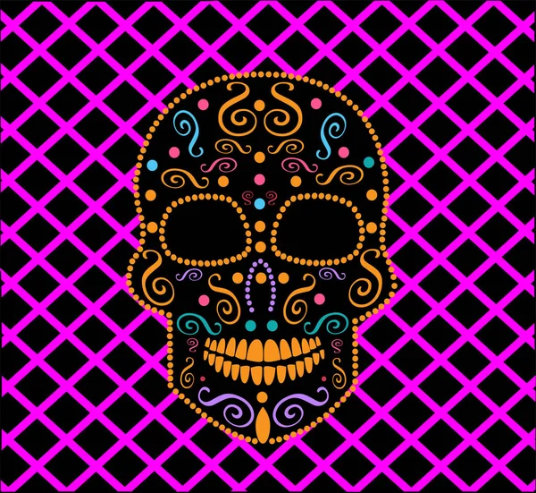Skull vector sieraad voor mode, achtergrond, dag van de doden, Halloween — Stockvector