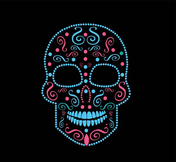 Skull vector sieraad voor mode, achtergrond, dag van de doden, Halloween — Stockvector