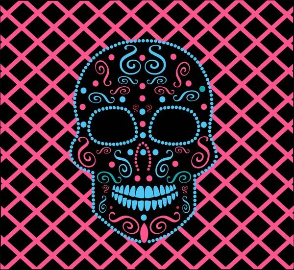 Skull vector sieraad voor mode, achtergrond, dag van de doden, Halloween — Stockvector