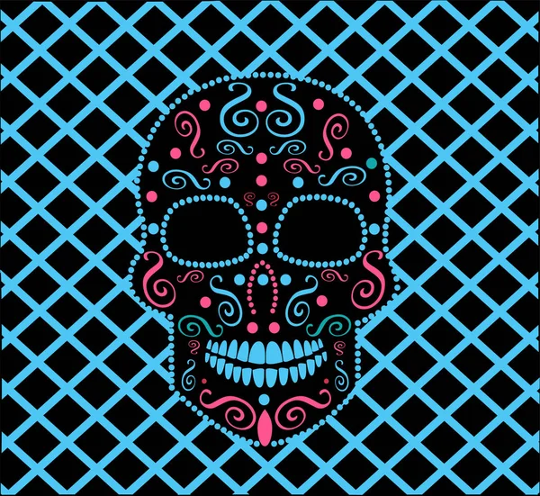 Adorno del vector de cráneo para la moda, fondo, Día de los muertos, Halloween — Archivo Imágenes Vectoriales