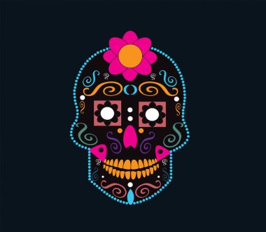 Kafatası simge süsleme ayrıntıları vektör ile