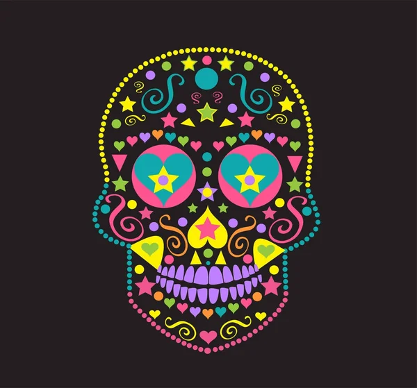 Icono del cráneo de azúcar, Día de los muertos — Vector de stock