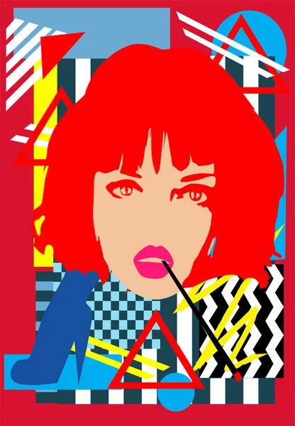 Femmes Jambes Avec Des Talons Hauts Femme Fumant Abstrait Pop — Image vectorielle