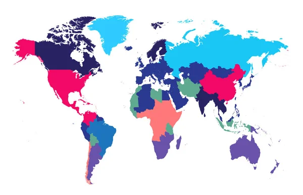 Mapa Světa Info Grafické Barevné Okraje — Stockový vektor