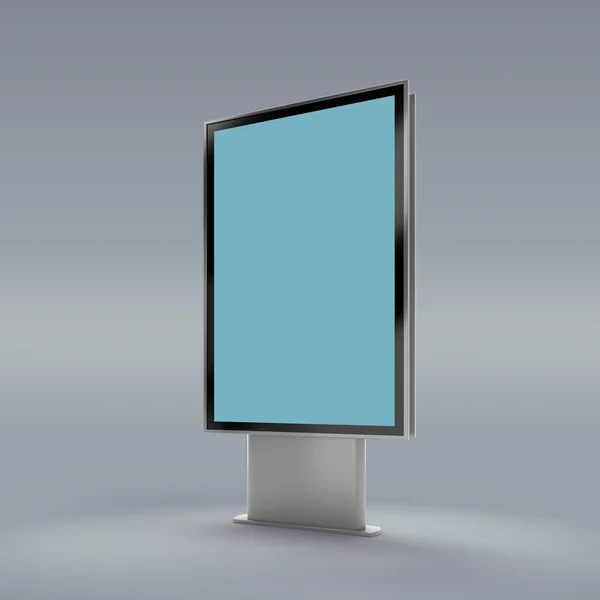 Schwarzer vertikal gedrehter Monitor-Attrappe grauer Hintergrund. — Stockfoto