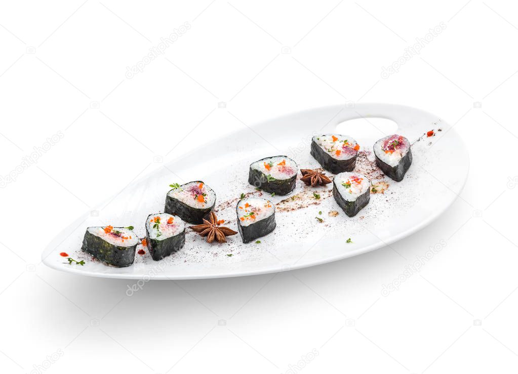 Tasty rolls on a white saucer