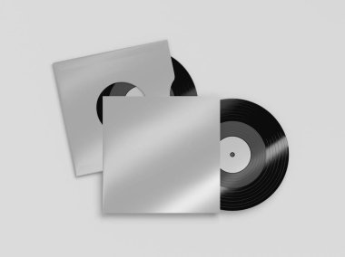 İki vinil kayıtları mockup